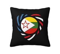 Federe Cuscini We Heart America And Shan State National Army Love Forever Cuscino Decorativo Decorazione Copricuscini Colorate Federa per Soggiorno Ufficio Camera 45X45CM