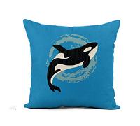 Federe Cuscini Whale Killer in Water Orca Swimming Pool of Flat Copricuscino Lavabile Federa Standard Cuscino Decorativo per Ufficio Soggiorno Camera 45X45CM