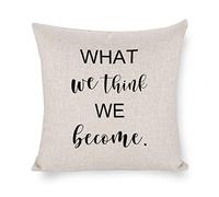 Federe Cuscini What We Think, We Become. Xmas Rustic Copricuscini Moderno Federa Standard Cuscino Decorativo per Camera Soggiorno Divano 45X45CM