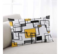 Federe Cuscini Yellow Geometric,Modern Minimalist Black Abstract Art Federa Colorate Copricuscino Lavabile Cuscino Decorativo per Home Ufficio Balcone 40X60CM
