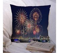 Federe Cuscini Yellow River Fireworks Over Cityscape By Time Beach Parks Boats Holidays Cruises Eve Copricuscini Colorate Copricuscino Moderno Federa per Soggiorno Ufficio Camera 45X45CM