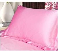 Federe Cuscino 1 federa in raso tinta unita, imitazione seta, 48 x 74 cm(Pink)