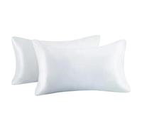 Federe Cuscino 2 pz/lotto solido raso di seta for la cura della pelle federe for capelli anti federa federe for cuscini queen size for viaggi in hotel a casa(WHITE)
