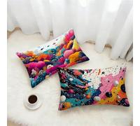 Federe Cuscino 30x50 Set di 2, Colore Federe Cuscini Divano Lino, Rettangolari Copricuscini 30x50cm Con Cerniera Invisibile, Copricuscino per Camera Letto Casa Decorazioni, Mondo Sottomarino V-3008