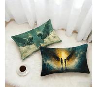 Federe Cuscino 30x50 Set di 2, Grigio Federe Cuscini Divano Lino, Rettangolari Copricuscini 50x30cm Con Cerniera Invisibile, Copricuscino per Camera Letto Casa Decorazioni Regalo, Angelo 8-6186