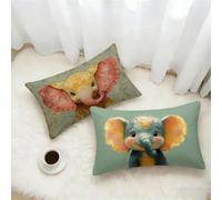 Federe Cuscino 30x50 Set di 2, Grigio Federe Cuscini Divano Velluto Morbido, Rettangolari Copricuscini 50x30cm Con Cerniera Invisibile, Copricuscino per Camera Casa Decorazioni, Elefante 8-4721