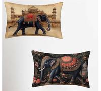 Federe Cuscino 50x60 Set di 2, Elefante Federe Cuscini Divano Velluto Morbido, Rettangolari Copricuscini 50x60cm Con Cerniera Invisibile, Copricuscino per Camera Casa Decorazioni, Animale 2-1697