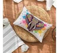 Federe Cuscino 50x70 Set di 1, Colore Federe Cuscini Divano Velluto Morbido, Rettangolari Copricuscini 70x50cm Con Cerniera Invisibile, Copricuscino per Camera Casa Decorazioni, Elefante M-2396