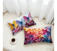 Federe Cuscino 50x70 Set di 2, Colore Federe Cuscini Divano Velluto Morbido, Rettangolari Copricuscini 50x70cm Con Cerniera Invisibile, Copricuscino per Camera Casa Decorazioni, Farfalla M-7073