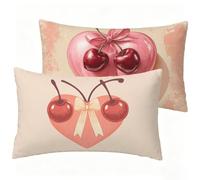 Federe Cuscino 50x70 Set di 2, Rosa Federe Cuscini Divano Lino, Impermeabile Cuscino Rettangolare Divano con Cerniera Invisibile, Amore Copricuscini per Soggiorno Camera da Letto Giardino Decor J0-445