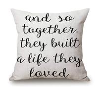 Federe Cuscino And So Together They Built A Life They Loved Fodera per Cuscino Arredo Casa Copricuscini per Campeggio Sull'Erba Soggiorno 45x45 CM