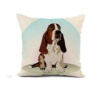 Federe Cuscino Basset Hound The Breed Beagle Dogs Favorite Pets Friend Fodera per Cuscino Design Elegante Fodere Copricuscino per Camera da Letto Divano 45x45 CM