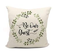 Federe Cuscino Be Our Guest Copricuscino Traspirante Federe Cuscini Arredo Casa per Campeggio Sull'Erba Regalo 45X45 Cm