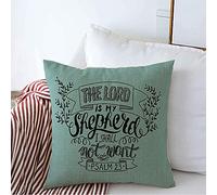 Federe Cuscino Bell Scripture Want Hand Lettering My Print Passage Font Shepherd Trust Is Shall Quotation Vintage Protettore per Cuscino Arte Federa per Divano 45X45 CM