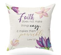 Federe Cuscino Blessing Gift, Scripture Art, Scripture Sayings, Quote, Luke 1:37, Church Gifts Fodera per Cuscino Arredo Casa Fodere Copricuscino per Divano Camera da Letto 45x45 CM