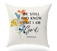 Federe Cuscino Blessing Gift, Scripture Art, Scripture Sayings, Quote, Psalm 46:10, Church Gifts Copricuscini Resistenti Federe Cuscini per Campeggio Sull'Erba Regalo 45x45 CM
