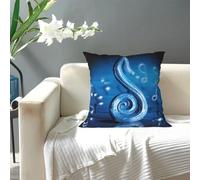 Federe Cuscino Blue Musical Note Print Federe Cuscini Arredo Casa Copricuscino Design Elegante Copricuscini per Campeggio Sull'Erba Camera da Letto 45X45 Cm