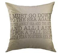 Federe Cuscino Brown Travel I Must Go To Sea in Natural Blue Nautical Cuscino Copricuscini Arte Protettore per Cuscino per Sedia 45X45 Cm