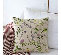 Federe Cuscino Colorful Beauty Watercolor Drawing Wild Flowers Herbs Spring Nature Botanical Botany Branch Color Protettore per Cuscino Bifacciale Copricuscini per Sedia 45X45 CM