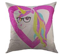 Federe Cuscino Cute Nerd Smart Uni-Corn Glasses Retro Nerdy Geek Protettore per Cuscino Arte Federa per Auto 45X45 Cm