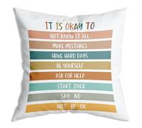 Federe Cuscino Decor It Is Okay To Be Yourself Classroom Copricuscino Traspirante Federe Cuscini Resistenti Fodera per Cuscino per Campeggio Sull'Erba Regalo 45X45 Cm