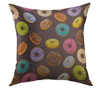 Federe Cuscino Doughnut Colorful Glaze Sprinkles Donuts Chocolate Fresh Yummy Cartoon Protettore per Cuscino Decorazione Federa per Letto 45X45 Cm