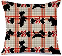 Federe Cuscino Drawing Pattern Design Domestic Seamless Animals Dogs Wildlife Terrier Repeat Textures Copri Cuscini Moderna Cuscino Copricuscini per Letto 45X45 CM