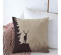Federe Cuscino Elk Spring Deer Stags Wild Standing Natural Top Calm Rock Mountains Design Horizontal Park Protettore per Cuscino Morbido Copri Cuscini per Letto 45X45 CM