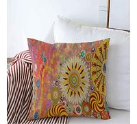 Federe Cuscino Embossing Dimensional Abstract Colourful Recycle Chaos Texture Pattern Painting Yellow Nature Blue Protettore per Cuscino Moderna Cuscino Copricuscini per Divano 45X45 CM