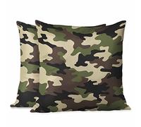 Federe Cuscino Fashion Black Brown Green Camo Fodere Copricuscino Traspirante Set of 2 Federe Cuscini per Camera da Letto Soggiorno Campeggio Sull'Erba 45X45 Cm