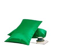 Federe Cuscino Fodera for cuscino in seta solida imitato gelso tinta unita letto in raso Queen fodera for cuscino King Twin Home bianco morbido e confortevole(9,51x76cm)
