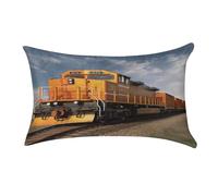 Federe Cuscino Freight Train Copricuscini Resistenti Federe Cuscini Traspirante Fodera per Cuscino per Camera da Letto Regalo Campeggio Sull'Erba M