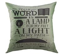 Federe Cuscino Hand Lettering Your Word Is Lamp for My Feet Light On Path Verse New Testament Modern Copri Cuscini Moderna Cuscino Copricuscini per Sedia 45X45 Cm