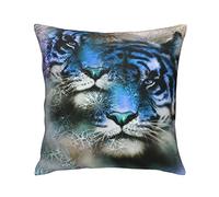 Federe Cuscino Handsome Tigers Mandala Texture Design Wild Animal Art Painting Federe Cuscini Bifacciale Copri Cuscini Decorazione Protettore per Cuscino per Casa Sedia Camera 45X45 CM