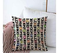 Federe Cuscino Korean Oriental Orient Alphabet Fashion Language Design Concept Source Sign Signs Retro Symbols Cuscino Copricuscini Lavabile Federa per Sedia 45X45 CM