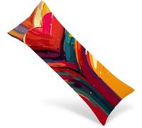 Federe Cuscino Letto 160x50 Amore Federe Cuscino per chi Dorme sul Fianco con Stampa Fronte Retro, Rettangolari Velluto Rosso Pillow Case Cover Grandi con Cerniera Invisibile, Arredamento Casa 1Y-1123