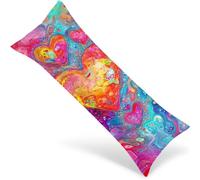 Federe Cuscino Letto 160x50 Rosa Federe Cuscino per chi Dorme sul Fianco con Stampa Fronte Retro, Rettangolari Velluto Amore Pillow Case Cover Grandi con Cerniera Invisibile, Arredamento Casa 1Y-2041