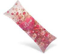 Federe Cuscino Letto 160x50 San Valentino Federe Cuscino per chi Dorme sul Fianco con Stampa Fronte Retro, Rettangolari Velluto Amore Pillow Case con Cerniera Invisibile, Arredamento Casa 1Y-1303