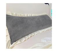 Federe Cuscino Letto 1Pcs Soft Flannel Long Pillow Case Large Size Comfortable Lover Sleeping Pillow Cover 120/150/180cm Bedding Body Lace Pillowcase(Grey,180x48cm(No Pillow))