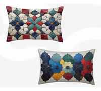 Federe Cuscino Letto 30x50 CM Set Da 2, Federe Cuscino Letto Sogno Cuscini per Divano Rosso Copricuscini Divano Impermeabile Lino Copricuscini con Cerniera Invisibile per Decorazioni Casa -zjn260250