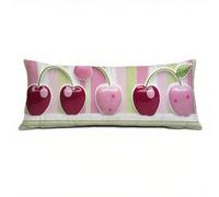 Federe Cuscino Letto 40 x 145 cm, Cuscini per Divano in Velluto Cotone Morbida e Traspirante, Banda Copricuscino Letto con Cerniera Invisibile Federe Cuscini per Decorativi Soggiorno Frutta Q-300