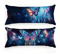Federe Cuscino Letto 40x145 Farfalla Set di 2 Federe Cuscini Cacciatore Di Sogni Motivo Velluto Copricuscini, Doppia Faccia Stampa Cuscino per Dormire per Letto Divano Decorazioni Casa, Model179