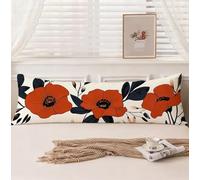 Federe Cuscino Letto 40x145 Rosso CopriCuscino Letto Fiore Velluto Copricuscini, Doppia Faccia Stampa Cuscino Gravidanza per Dormire Sul Fianco Maternità Supporto per Camera Decorazioni Casa, Model28