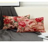 Federe Cuscino Letto 40x60cm Set Da 2, Federe Cuscino Letto Rosso Cuscini per Divano Drago Copricuscini Divano Lino Copricuscini con Cerniera Invisibile per Decorazioni Casa, Regalo Donna -ly25089H