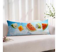 Federe Cuscino Letto 50 x 135 cm Blu Velluto Federe Cuscini Divano 50x135 cm con Chiusura Lampo, Stampa Fronte-retro Anguria Copricuscini Divano Cuscino Lungo per Allattamento, Gravidanza xz-780