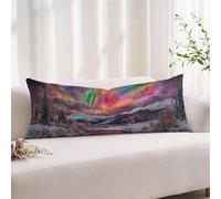 Federe Cuscino Letto 50 x 135 cm Colore Velluto Federe Cuscini Divano 50x135 cm con Chiusura Lampo, Stampa Fronte-retro Paesaggio Copricuscini Divano Cuscino Lungo per Allattamento, Gravidanza xz-165