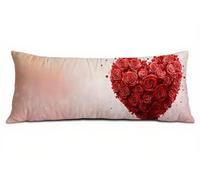 Federe Cuscino Letto 50 x 150 cm Cuscini per Divano Amore Motivo Disegno, Cuscini per Divano Cotone Velluto Copricuscino Migliorare la Qualità del Sonno, per Letto Decorazioni Soggiorno Rosa B-3415
