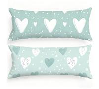 Federe Cuscino Letto 50x150 Amore Set di 2 Federe Cuscini Semplicità Motivo Velluto Copricuscini, Doppia Faccia Stampa Cuscino per Dormire con Cerniera Invisibile per Letto Decorazioni Casa, Model279