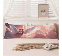 Federe Cuscino Letto 50x150 Angelo CopriCuscino Letto Semplice Morbido Velluto Copricuscini Doppia Faccia Stampa Cuscino Gravidanza per Dormire Sul Fianco Supporto per Camera Decorazioni Casa,Model208