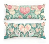 Federe Cuscino Letto 50x150 Europa Settentrionale Set di 2 Federe Cuscini Amore Motivo Velluto Copricuscini, Doppia Faccia Stampa Cuscino Cerniera Invisibile per Letto Divano Decorazioni Casa,Model303